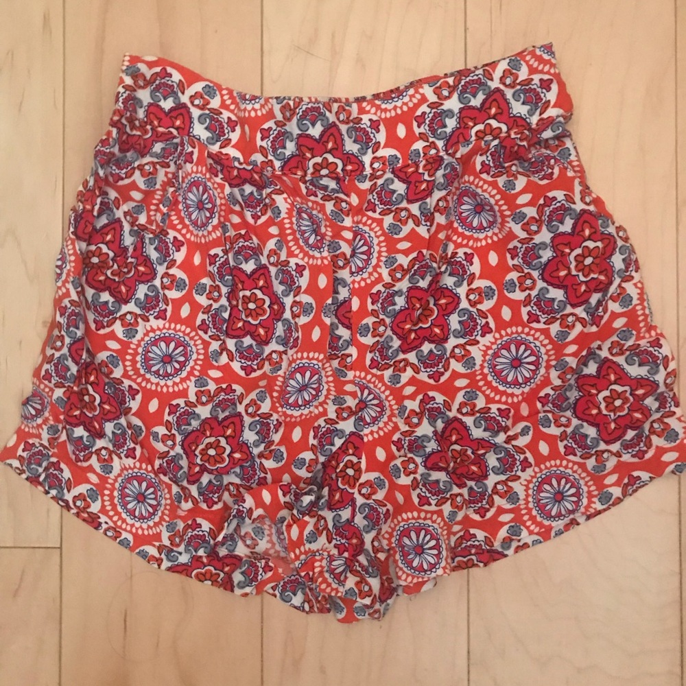 Orange high waisted shorts